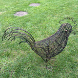 Handmade Metal Hen Garden Ornament