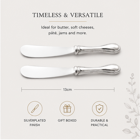 Italia Silverplated Butter Spreaders – Pair