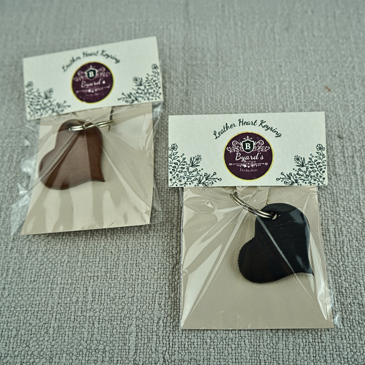 Leather Heart Keyring