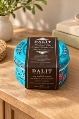 Candle Gift Set in a Hand-Painted Blue Tin – 5 Clay Pot Candles