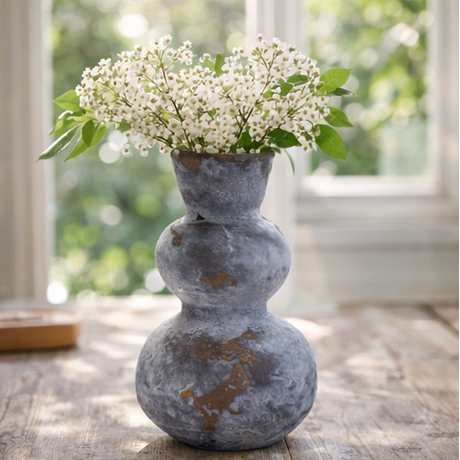 Keoni Glass Bud Vase – Small Stone Smoked Decorative Vase