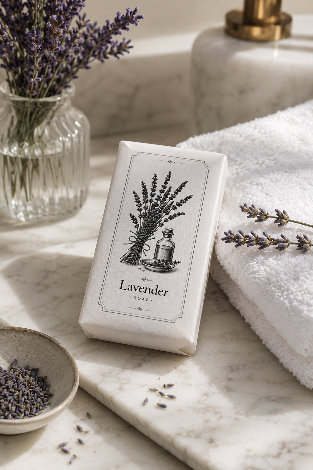 Lavender soap enriched with olive oil and argan oil