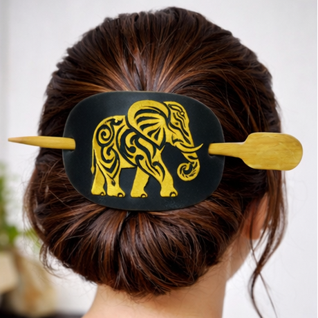 Hair accessories with elephant design on a white background