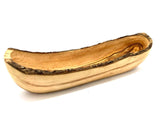 A rustic olive wood bread bowl measuring approximately 35–39cm, ideal for serving bread, fruit, snacks, nibbles and antipasti. Each bowl varies naturally in grain, tone, shape and size.