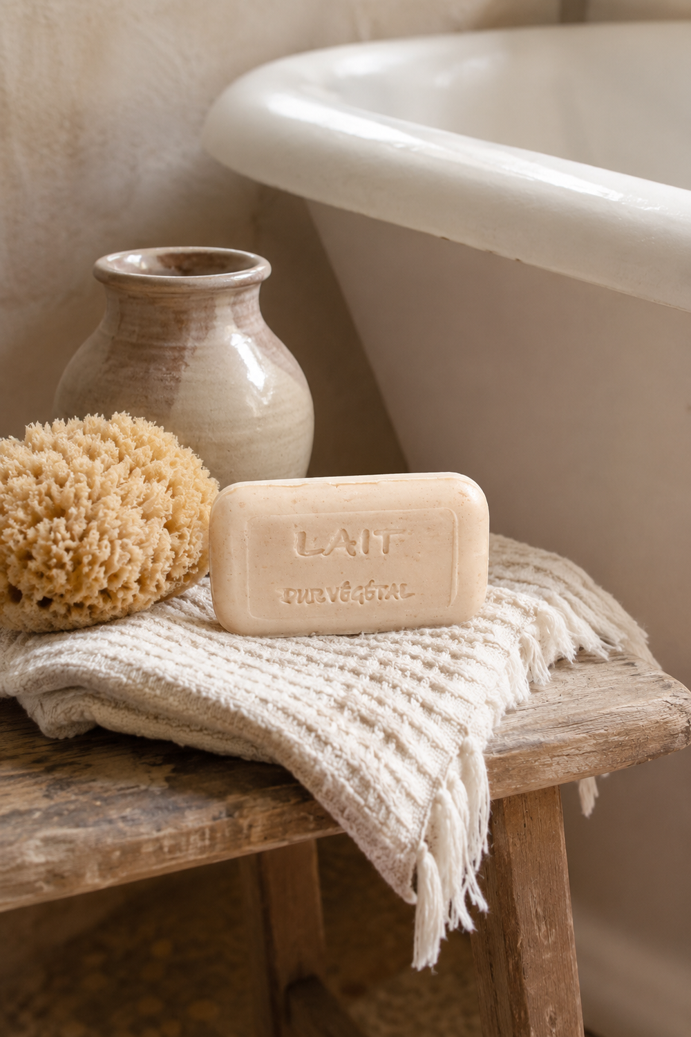 Milk soap bar for hand and body use