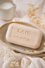 Milk soap enriched with soy milk powder and argan oil