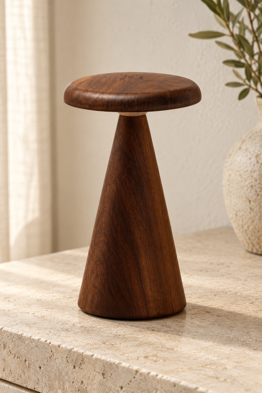 Mini Walnut LED Table Lamp – Sylva Rechargeable