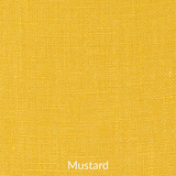 Solid mustard yellow color swatch with the word 'Mustard' below it.