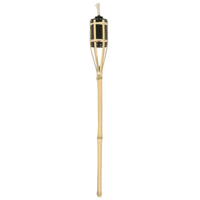 Bamboo torch with black lantern on a white background