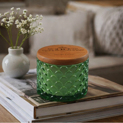 Nordic Forest Candle with Wooden Lid