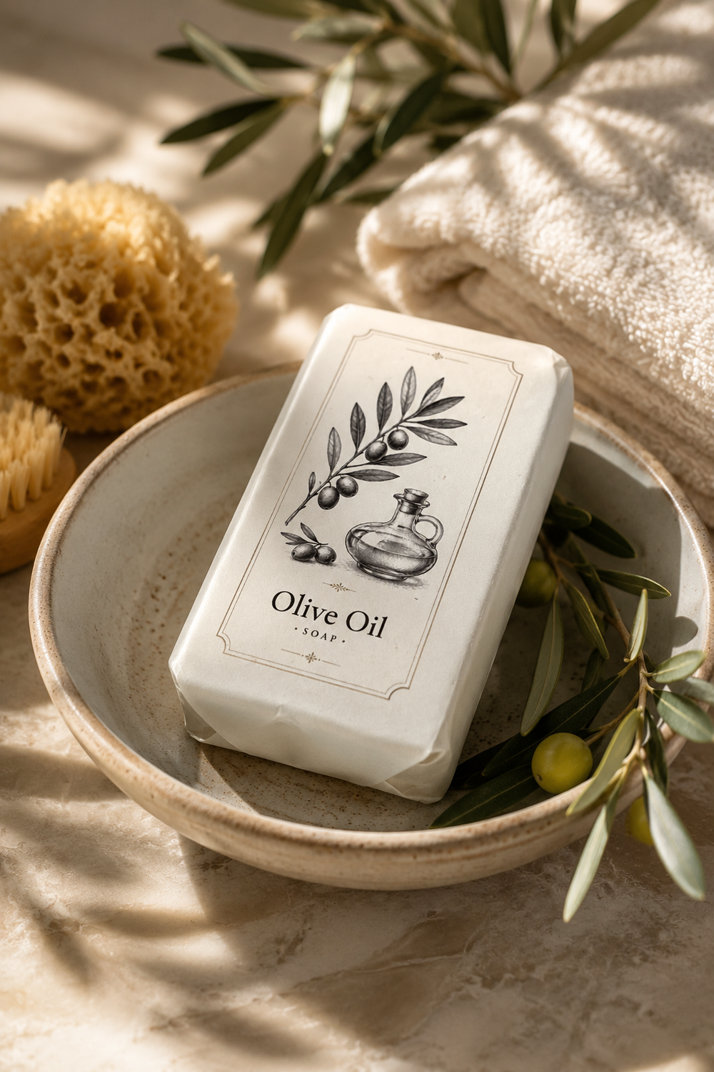 Olive oil soap bar for hand and body use