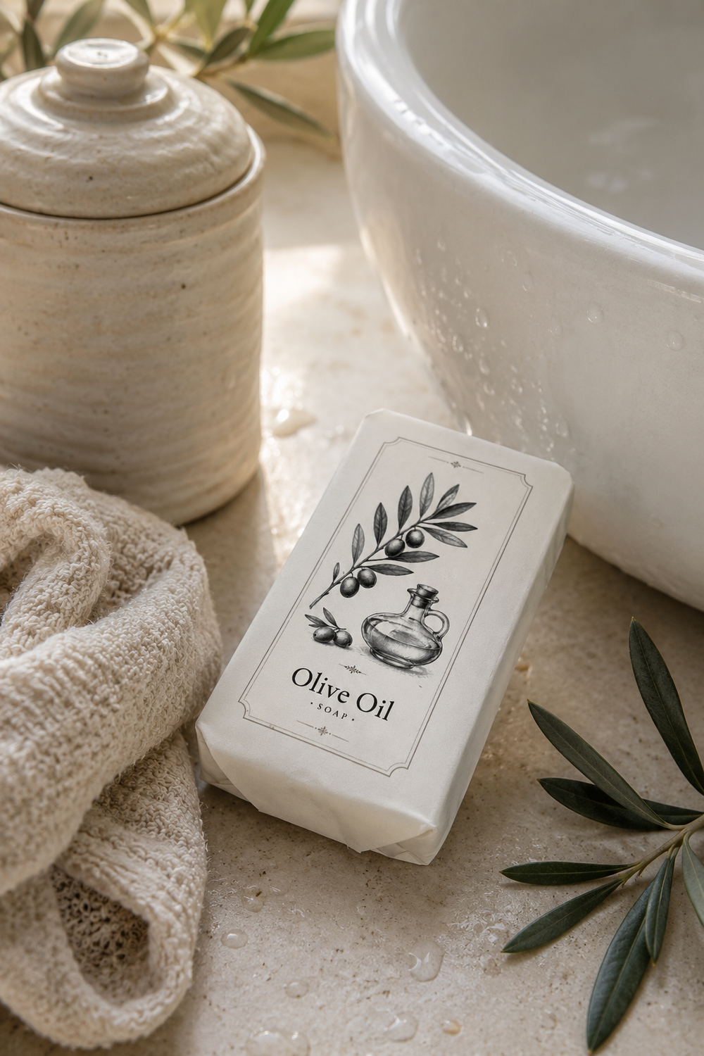 Olive soap bar enriched with olive oil and argan oil