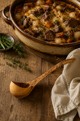 Olive wood ladle for serving stews sauces and broths