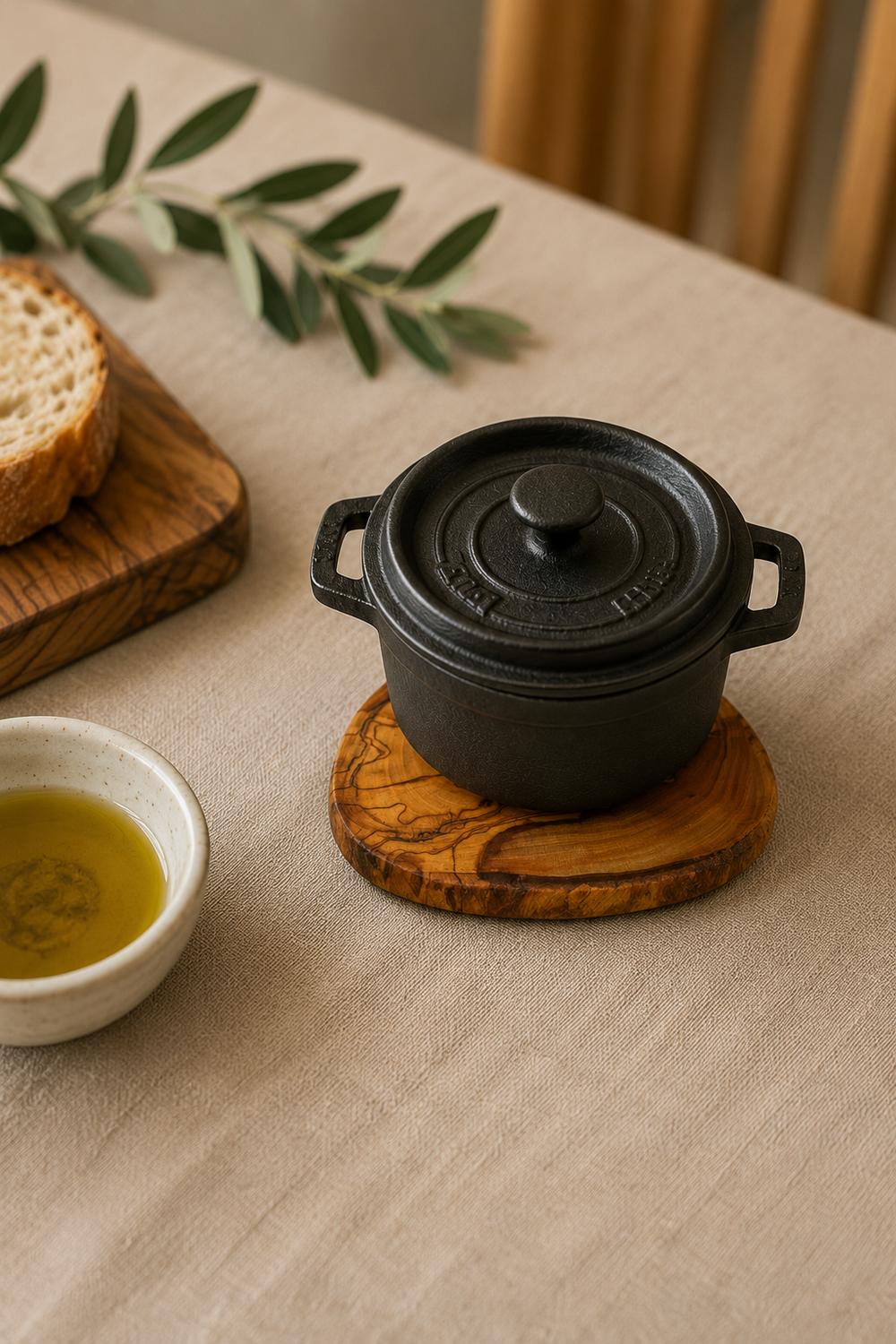 Olive wood trivet for hot pans and dishes