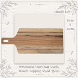 Personalised Acacia Wood Chopping Board – Engraved 55cm Wooden Board