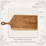 Personalise Your Own Live Edge Acacia Serving Board