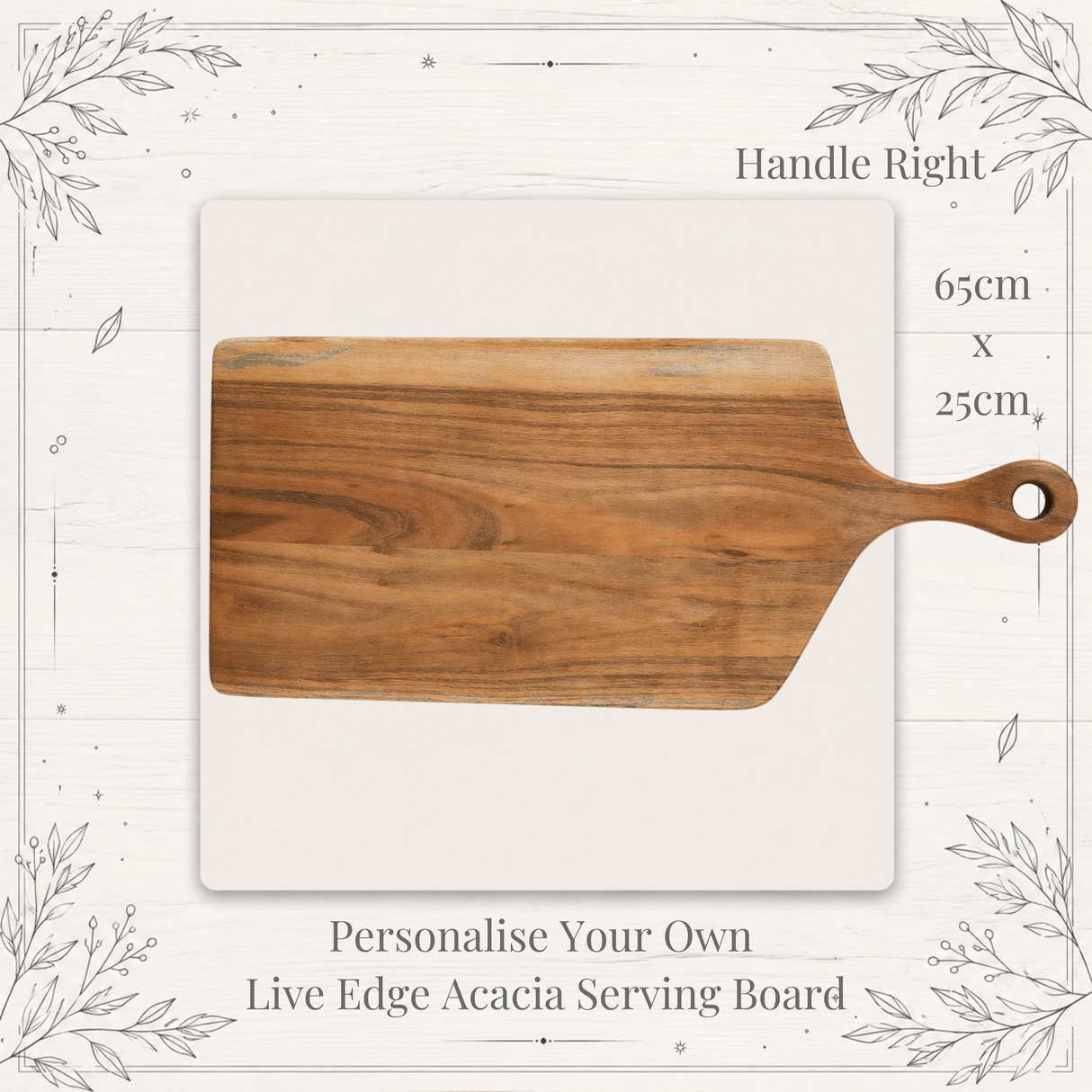 Personalise Your Own Live Edge Acacia Serving Board