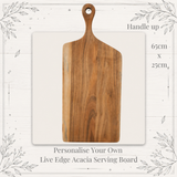 Personalise Your Own Live Edge Acacia Serving Board