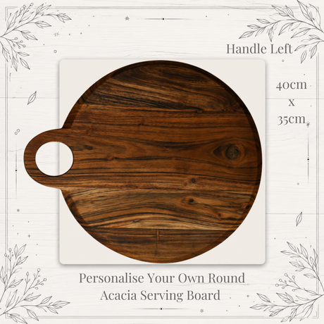 Personalise Your Own Round Acacia Serving Board (40cm)