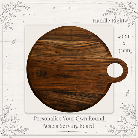 Personalise Your Own Round Acacia Serving Board (40cm)