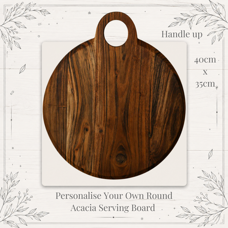 Personalise Your Own Round Acacia Serving Board (40cm)