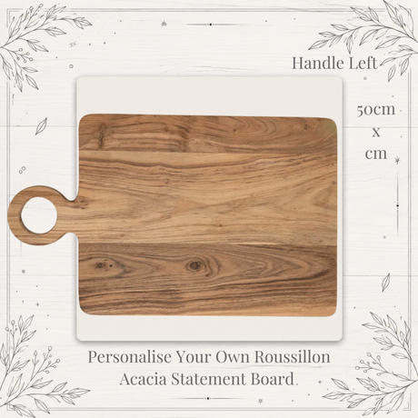Personalised Roussillon Acacia Statement Board – Engraved 50cm Serving Board