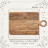 Personalised Roussillon Acacia Statement Board – Engraved 50cm Serving Board