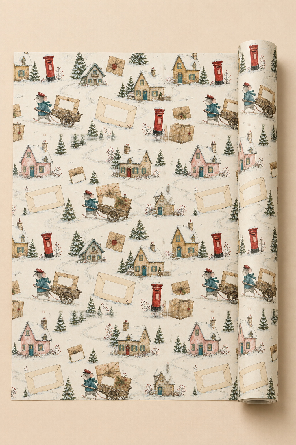 Personalised Christmas Post Mouse Wrapping Paper – Special Delivery