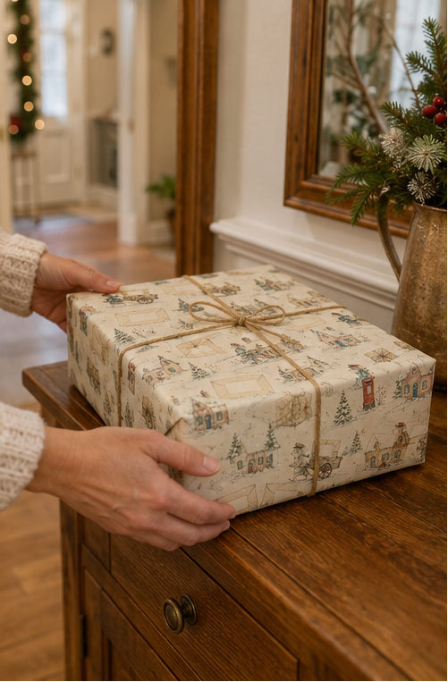 Personalised Christmas Post Mouse Wrapping Paper – Special Delivery