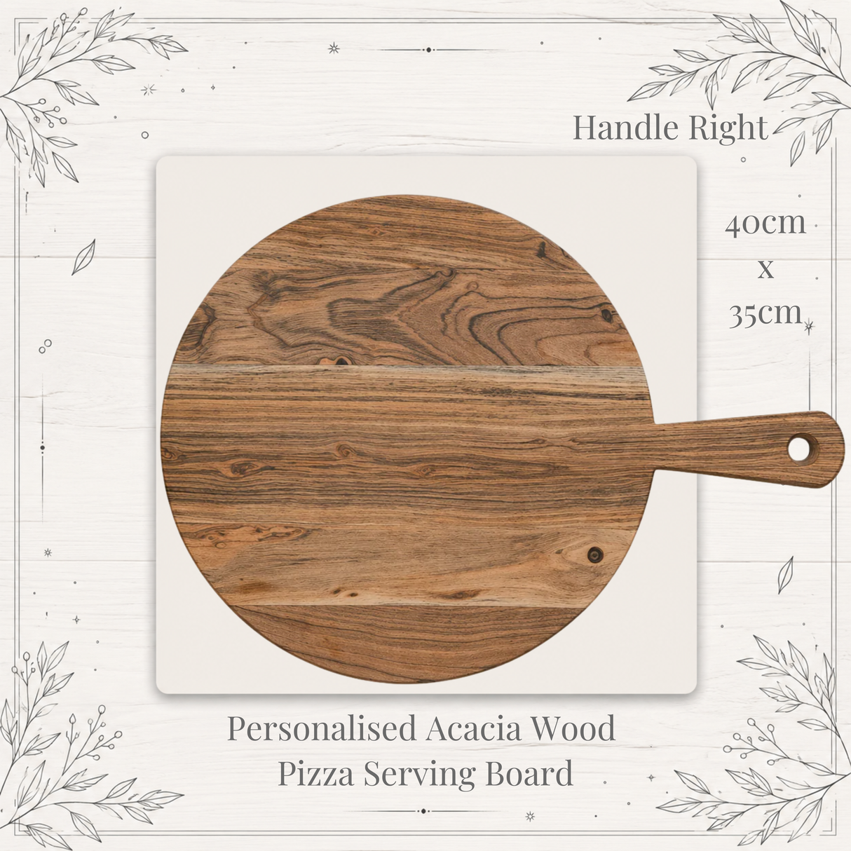 Personalised Acacia Wood Pizza Serving Board