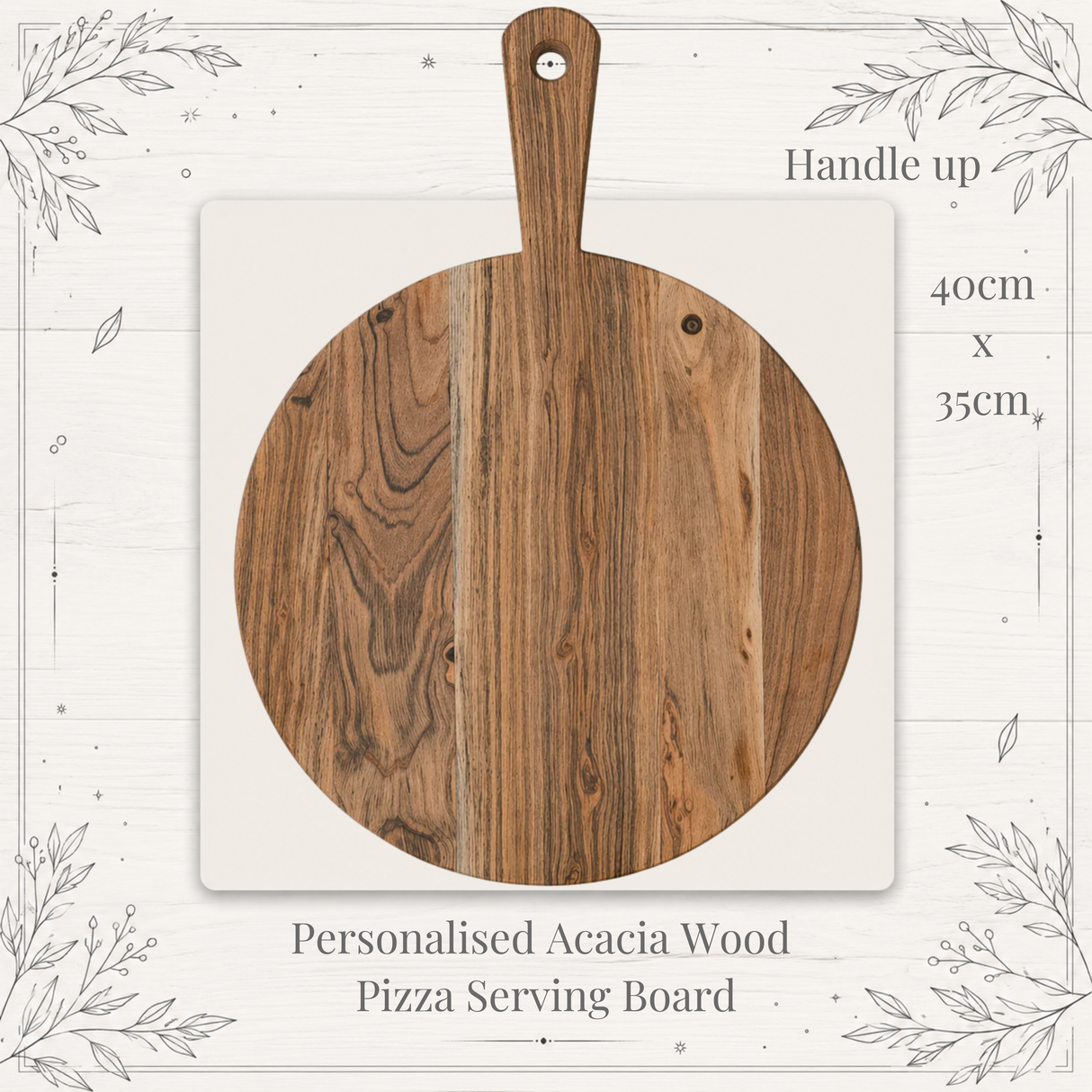 Personalised Acacia Wood Pizza Serving Board