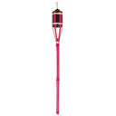 Torch with pink handle and black body on a white background
