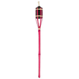 Torch with pink handle and black body on a white background