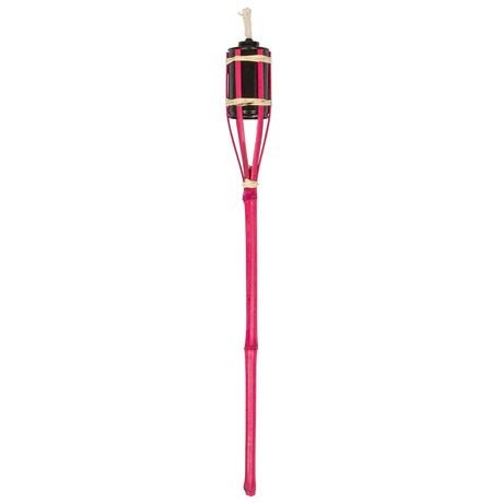 Torch with pink handle and black body on a white background