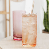 Pink & Peach Twist Highball Glass Tumblers – Set of 2