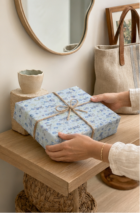 Blue Bonnet Girls Wrapping Paper