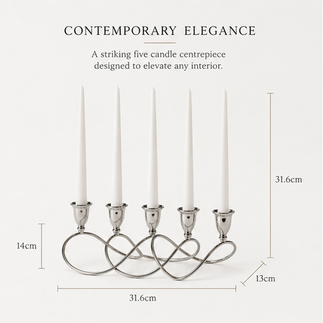 Quintuple Silverplated Candelabra Centrepiece