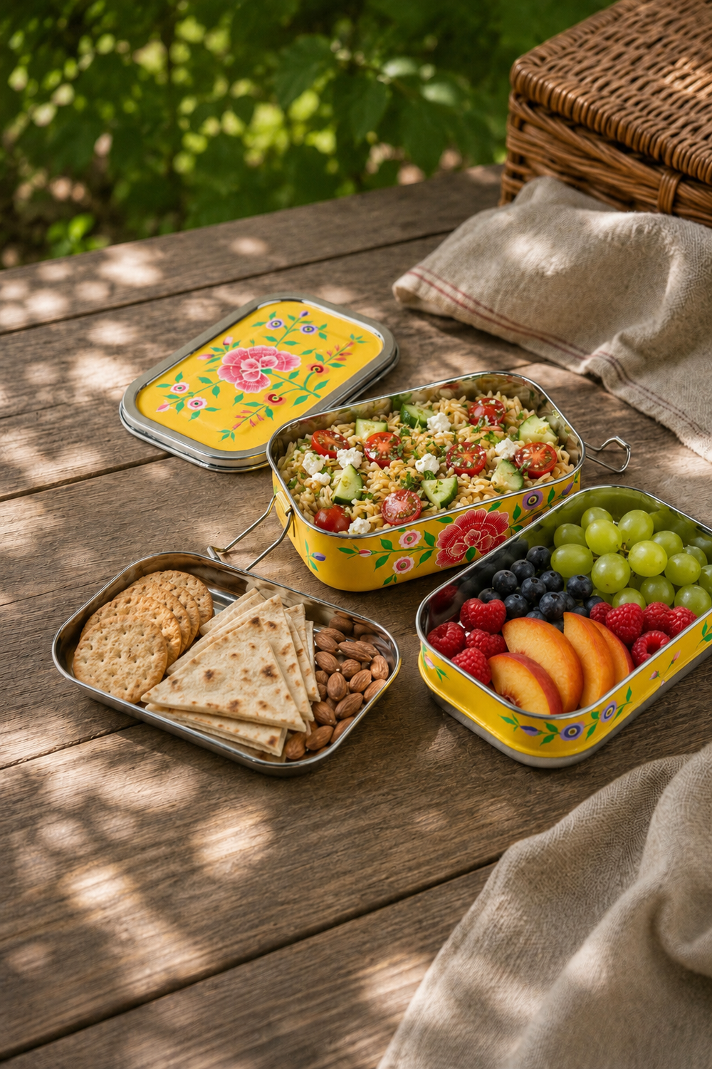 Reusable_stainless_steel_packed_lunch_box_with_hand-painted_enamel_finish