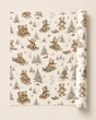 Rolled Christmas teddy bear wrapping paper suitable for children’s gifts and stocking fillers.