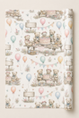 Rolled teddy bear wrapping paper suitable for children’s birthdays, nursery gifts and party presents.