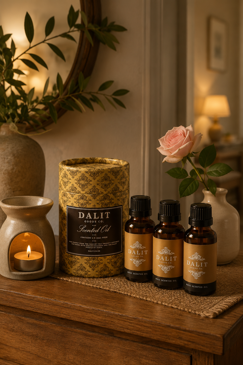 Rose Fragrance Oils for Burners & Diffusers – Set of 3