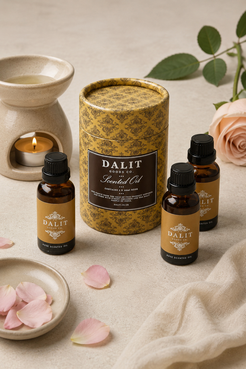 Rose Fragrance Oils for Burners & Diffusers – Set of 3