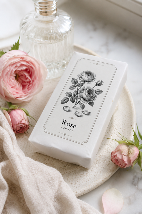 Rose handmade French vegetable soap bar 100g
