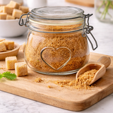 Glass jar with heart