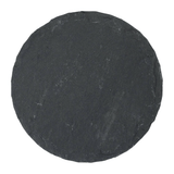 Round slate stone coaster on a white background