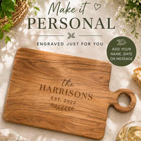 personalised you own Wooden cutting board with engraved text  