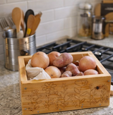 wooden storage boxes used in kitchen, 