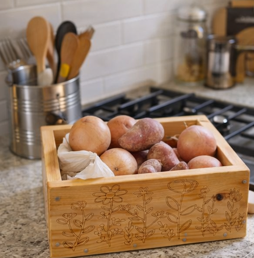 wooden storage boxes used in kitchen, 
