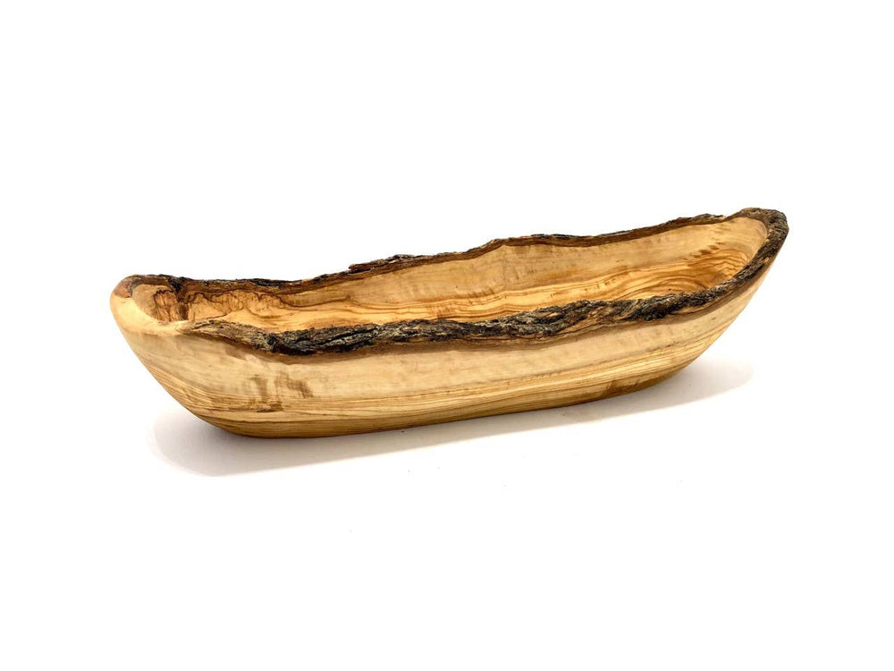 Rustic wooden serving bowl for bread, snacks and table centrepieces 