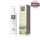 Pure Lakes World Heritage shower gel and packaging on a white background with Beauty Awards badge.